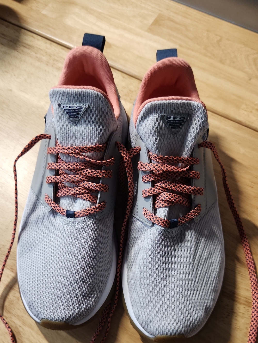 Women's Lightweight Gray & Coral Fishing Shoes